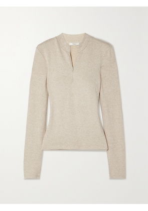 VINCE - Stretch-jersey Half-zip Top - Off-white - x small,small,medium,large,x large