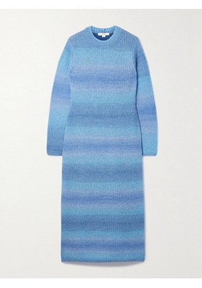 VINCE - Space-dyed Open-knit Midi Dress - Blue - x small,small,medium,large