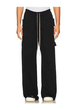 DRKSHDW by Rick Owens Creatch Cargo Drawstring Pants in Denim-Dark. Size L. Also in S, M.
