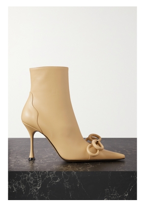 MACH & MACH - Double Bow Leather Ankle Boots - Neutrals - IT35,IT36,IT36.5,IT37,IT37.5,IT38,IT38.5,IT39,IT39.5,IT40,IT40.5,IT41,IT42