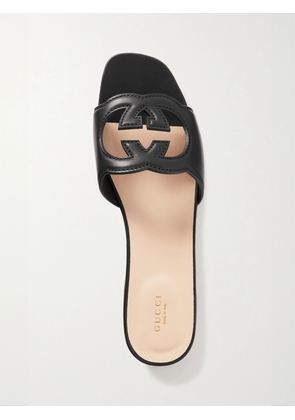 Gucci - Cutout Leather Slides - Black - IT34,IT34.5,IT35,IT35.5,IT36,IT36.5,IT37,IT37.5,IT38,IT38.5,IT39,IT39.5,IT40,IT40.5,IT41,IT41.5,IT42,IT42.5