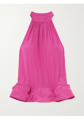 Lanvin - Satin Peplum Halterneck Top - Pink - FR 34,FR 36,FR 38,FR 40,FR 42