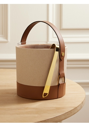 Ralph Lauren Home - Garrett Leather-trimmed Canvas And Glass Ice Bucket - Cream - One size