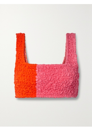 MARA HOFFMAN - + Net Sustain Shelly Two-tone Organic Cotton-popcorn Jersey Top - Orange - XXS,XS,S,M,L,XL,2XL,3XL