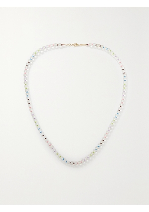 BEA BONGIASCA - 9-karat Gold, Silver, Rock Crystal And Beaded Necklace - Neutrals - One size