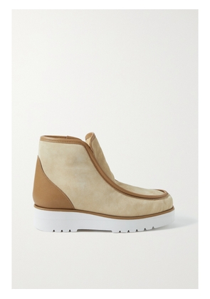 Gabriela Hearst - Tyga Leather-trimmed Suede Ankle Boots - Neutrals - IT36,IT36.5,IT37,IT37.5,IT38,IT38.5,IT39,IT39.5,IT40,IT40.5,IT41,IT42