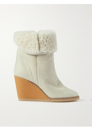 Isabel Marant - Totam Shearling-lined Suede Wedge Ankle Boots - Neutrals - FR35,FR36,FR37,FR38,FR39,FR40,FR41