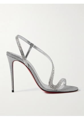 Christian Louboutin - Rosalie Strass 100 Embellished Glittered Leather Sandals - White - IT35,IT35.5,IT36,IT36.5,IT37,IT37.5,IT38,IT38.5,IT39,IT39.5,IT40,IT40.5,IT41,IT41.5,IT42