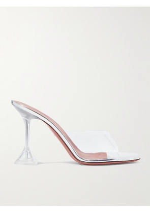 Amina Muaddi - Lupita Pvc And Leather Mules - Neutrals - IT35,IT35.5,IT36,IT36.5,IT37,IT37.5,IT38,IT38.5,IT39,IT39.5,IT40,IT40.5,IT41,IT41.5,IT42,IT43