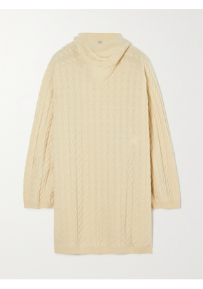 TOTEME - Cable-knit Wool And Cashmere-blend Turtleneck Sweater - Off-white - x small,small,medium,large,x large