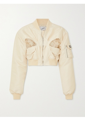 COPERNI - Cropped Cutout Twill Bomber Jacket - Cream - FR 34,FR 36,FR 38,FR 40,FR 42,FR 44