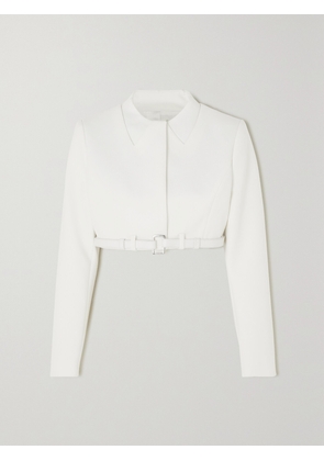 COPERNI - Belted Cropped Crepe Jacket - White - FR 34,FR 36,FR 38,FR 40,FR 42,FR 44