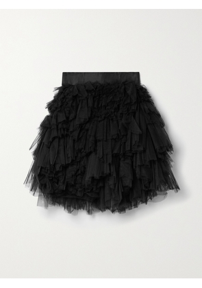 Oscar de la Renta - Tiered Tulle Mini Skirt - Black - US00,US2,US4,US6,US8,US10