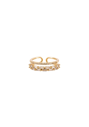 BRACHA Clara Baguette Ring in Metallic Gold.