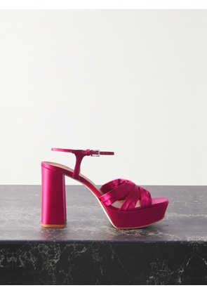 REFORMATION - Monetta Satin Platform Sandals - Pink - US5,US5.5,US6,US6.5,US7,US7.5,US8,US8.5,US9,US9.5,US10,US10.5,US11