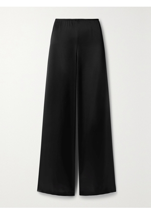 LESET - Barb Satin Wide-leg Pants - Black - x small,small,medium,large,x large