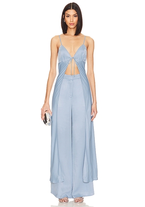 Camila Coelho Kassiani Tie Front Top in Baby Blue. Size M. Also in XL.