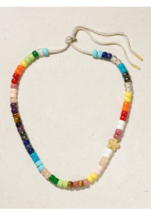 Carolina Bucci - Forte Beads Rainbow Flower 18-karat Gold And Lurex Multi-stone Necklace Kit - Blue - One size