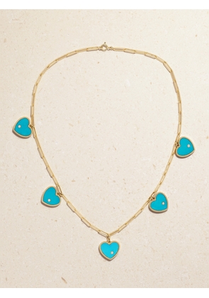 Yvonne Léon - 9- And 18-karat Gold, Turquoise And Diamond Necklace - Blue - One size