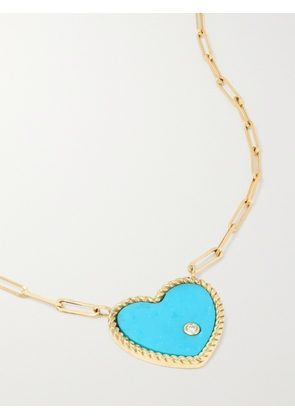 Yvonne Léon - 18-karat Gold, Turquoise And Diamond Necklace - Blue - One size