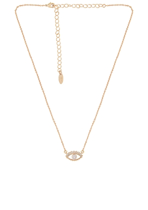 Ettika Evil Eye Necklace in Metallic Gold.