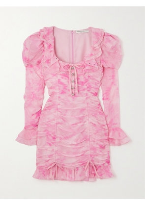 Alessandra Rich - Embellished Tie-dyed Silk-georgette Mini Dress - Pink - IT36,IT38,IT40,IT42,IT44,IT46