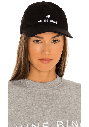 ANINE BING Sport Jeremy Baseball Cap in Black.