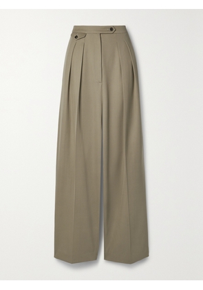 The Row - Marcellita Pleated Wool-twill Wide-leg Pants - Neutrals - US0,US2,US4,US6,US8,US10,US12,US14