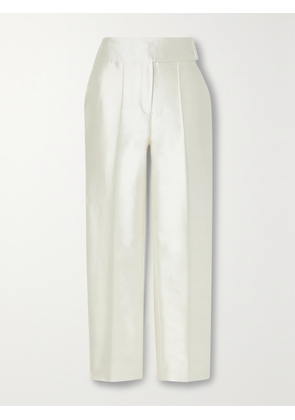 Christopher John Rogers - Cotton And Silk-blend Satin Straight-leg Pants - Ivory - US0,US2,US4,US6,US8,US10,US12,US14,US16