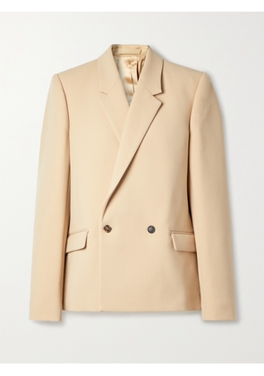 WARDROBE.NYC - + Hailey Bieber Double-breasted Wool Blazer - Neutrals - xx small,x small,small,medium,large,x large
