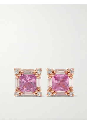 Suzanne Kalan - 18-karat Rose Gold, Sapphire And Diamond Earrings - Pink - One size