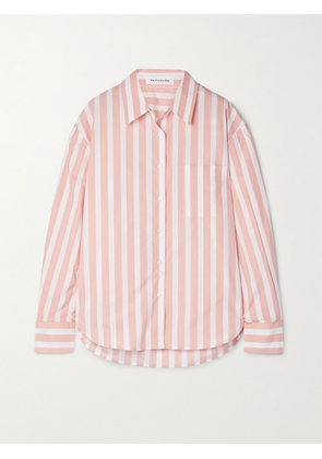 The Frankie Shop - Lui Striped Cotton-poplin Shirt - Pink - x small,small,medium,large