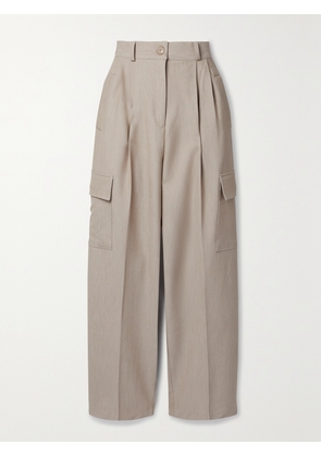 The Frankie Shop - Maesa Pleated Woven Wide-leg Cargo Pants - Neutrals - x small,small,medium,large,x large