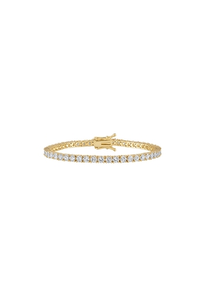 Alexa Leigh Crystal Tennis Bracelet in Metallic Gold.