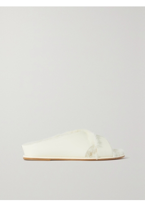 Gabriela Hearst - Ellington Leather And Faux Fur Slides - Cream - IT35,IT36,IT36.5,IT37,IT37.5,IT38,IT38.5,IT39,IT39.5,IT40,IT40.5,IT41,IT41.5,IT42