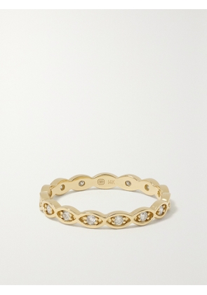 Sydney Evan - Evil Eye 14-karat Gold Diamond Ring - 5,6,7,8