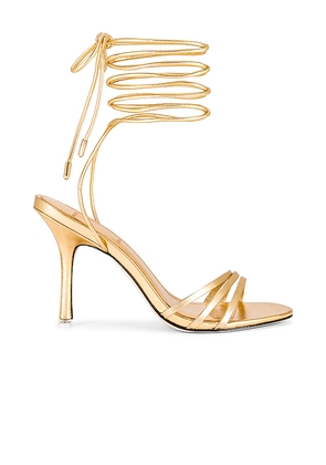 BLACK SUEDE STUDIO Leandra Heeled Sandal in Metallic Gold. Size 10. Also in 10.5, 5, 5.5, 6, 6.5, 7, 7.5, 8, 8.5, 9.
