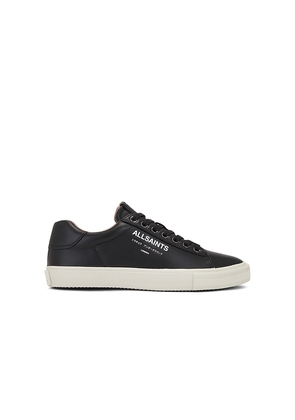 ALLSAINTS Underground Leather Low Top in Black. Size 10. Also in 9, 12, 13, 11.