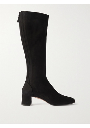 Aquazzura - Saint Honore Suede Knee Boots - Black - IT34,IT35,IT35.5,IT36,IT36.5,IT37,IT37.5,IT38,IT38.5,IT39,IT39.5,IT40,IT40.5,IT41,IT41.5,IT42
