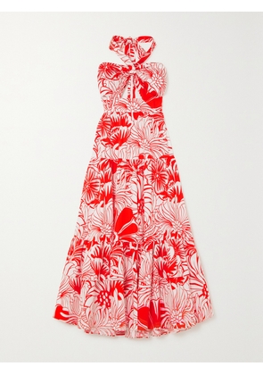 Borgo de Nor - Marley Tiered Floral-print Cotton-poplin Halterneck Midi Dress - UK 6,UK 8,UK 10,UK 12,UK 14