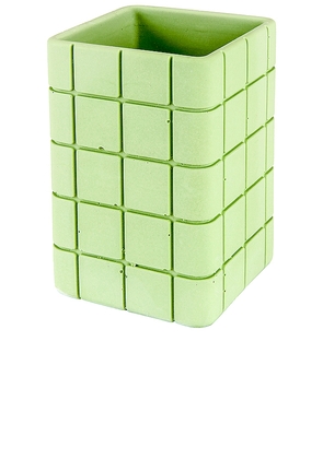 Block Design Tile Desk Tidy in Sage.