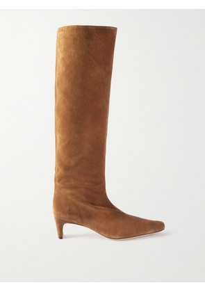 STAUD - Wally Suede Knee Boots - Brown - IT35,IT35.5,IT36,IT36.5,IT37,IT37.5,IT38,IT38.5,IT39,IT39.5,IT40,IT40.5,IT41,IT41.5,IT42