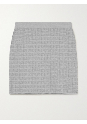 Givenchy - Logo-jacquard Metallic Knitted Mini Skirt - Gray - x small,small,medium,large,x large,xx large