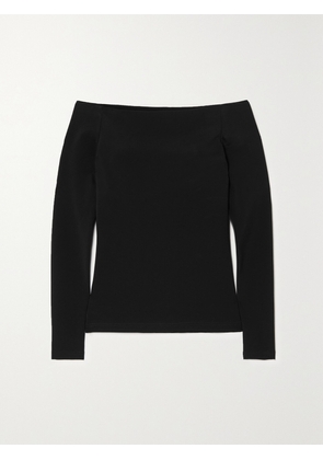 ESSE Studios - + Net Sustain Off-the-shoulder Stretch-knit Top - Black - UK 6,UK 8,UK 10,UK 12,UK 14