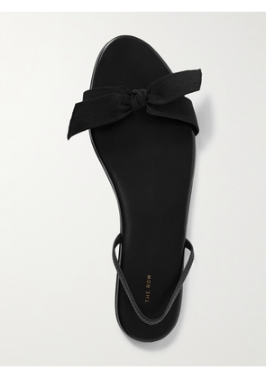 The Row - Bow Grosgrain And Leather Slingback Sandals - Black - IT35,IT35.5,IT36,IT36.5,IT37,IT37.5,IT38,IT38.5,IT39,IT39.5,IT40,IT40.5,IT41,IT41.5,IT42