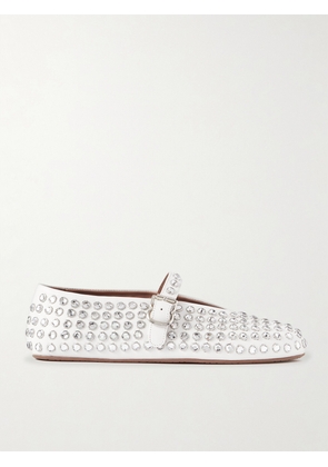 Alaïa - Crystal-embellished Leather Ballet Flats - White - IT35,IT36,IT36.5,IT37,IT37.5,IT38,IT38.5,IT39,IT39.5,IT40,IT40.5,IT41,IT41.5,IT42
