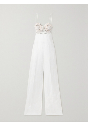 Stella McCartney - Broderie Anglaise And Crepe Jumpsuit - White - IT34,IT36,IT38,IT40,IT42,IT44,IT46,IT48