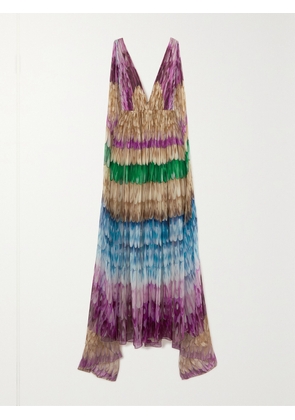 Valentino Garavani - Draped Printed Silk-chiffon Gown - Pink - IT38,IT40,IT42,IT44