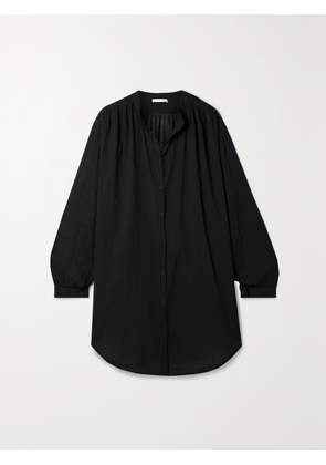 Skin - Brea Oversized Cotton-voile Kaftan - Black - 01,2,3,4,5