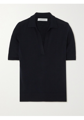 Gabriela Hearst - Frank Cashmere And Silk-blend Polo Shirt - Blue - x small,small,medium,large,x large